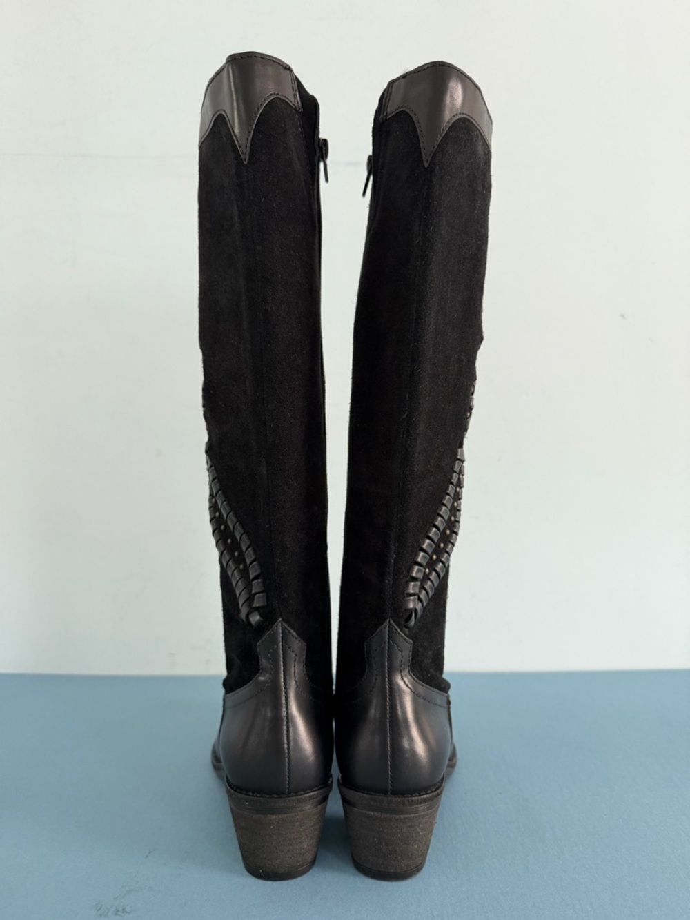 Brioso Sedona Whipstitch Suede Leather Black Riding Western Boots - Picture 5 of 6